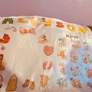 Baby Milestone Blanket with Cute Illustrations